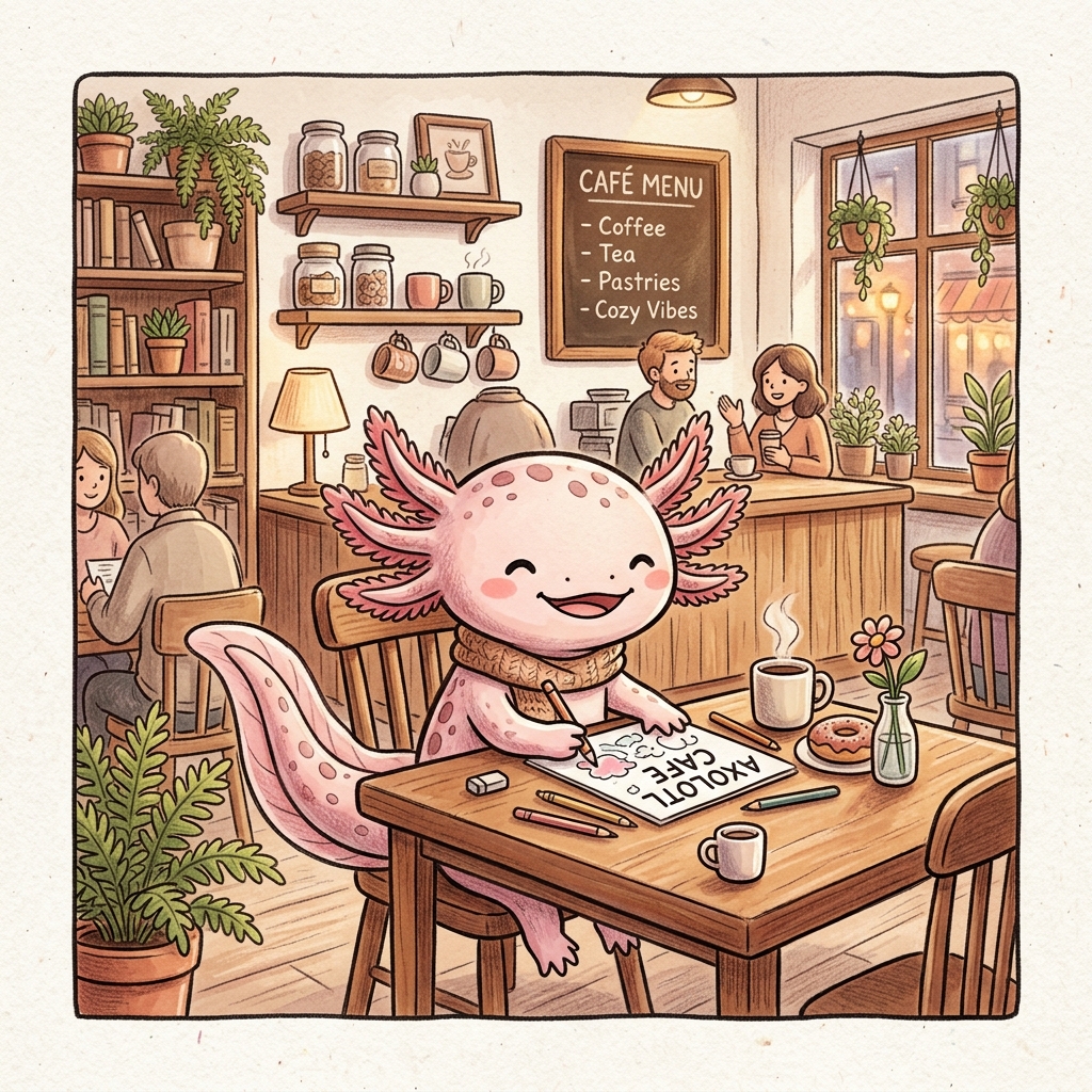 Kawaii Axolotl Cafe
